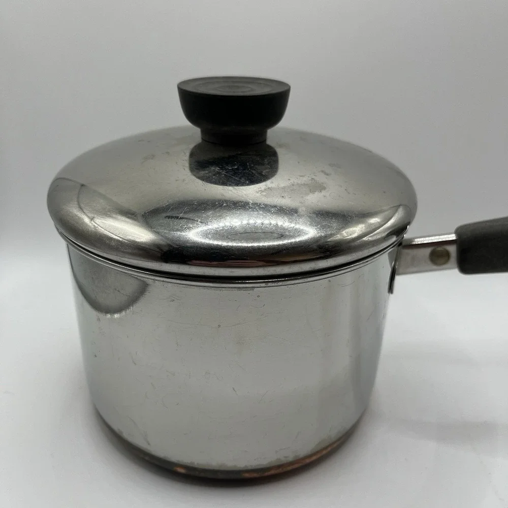 1801 Revere Ware 1 L 2 Qt Stainless Steel Sauce with‎ Lid Made In Clinton IL USA